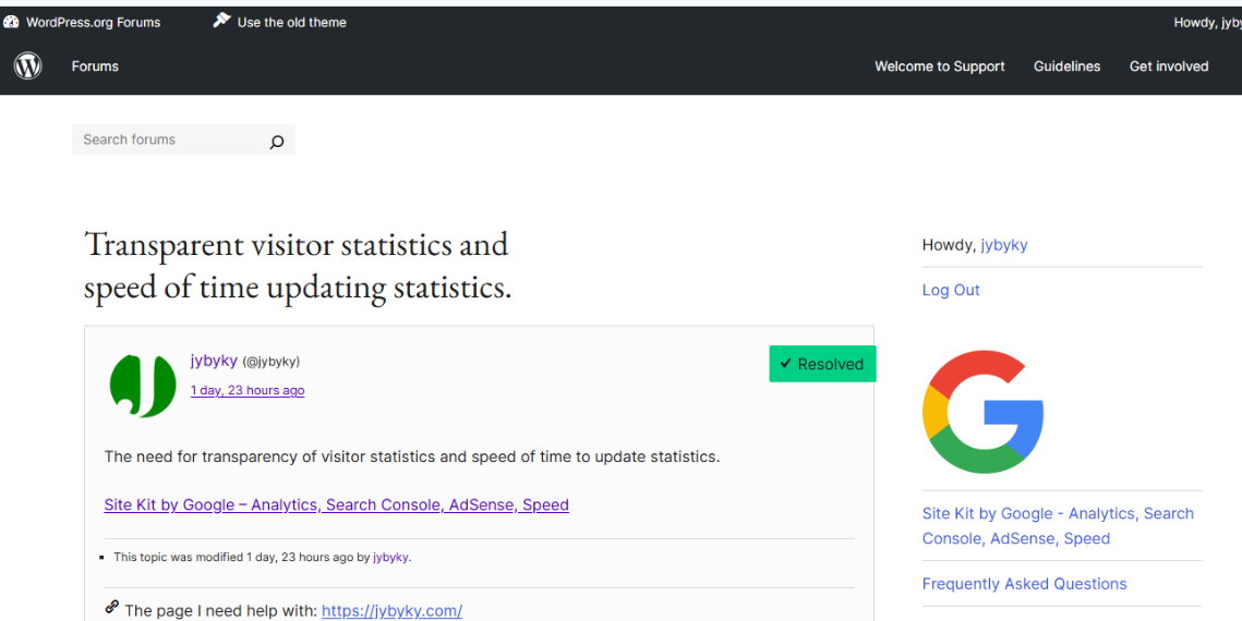 Leveraging the WordPress Support Forum to Find Answers About Google’s Site Kit.